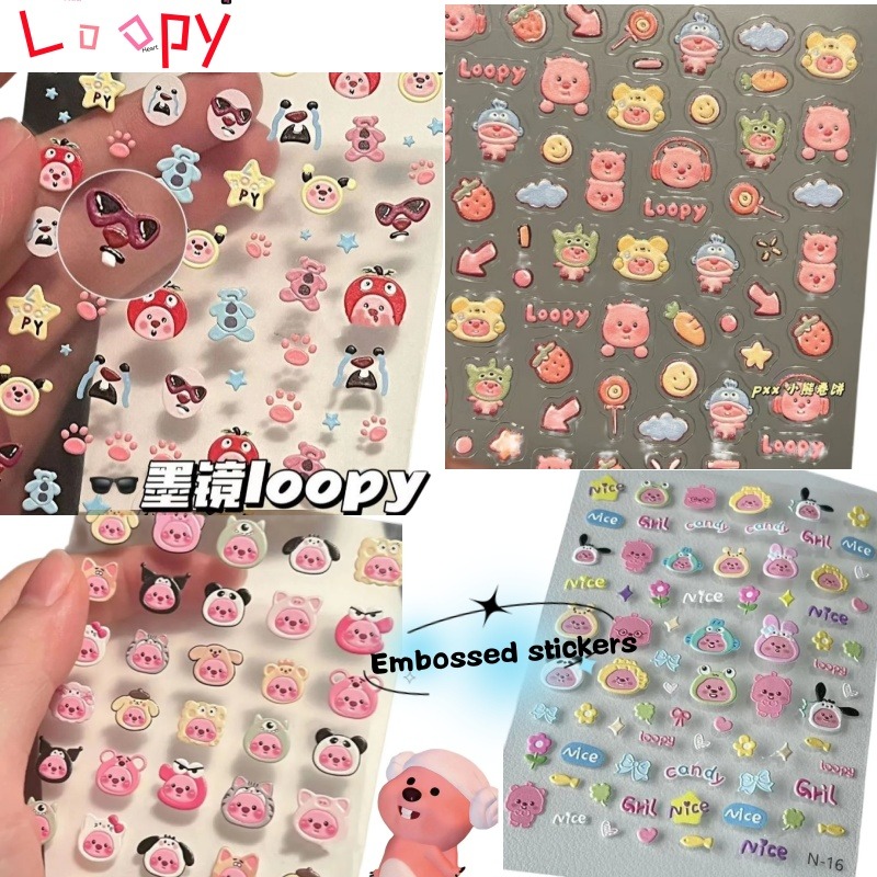 3D Printing Nails - Loopy 3D embossed sticker, transparent DIY