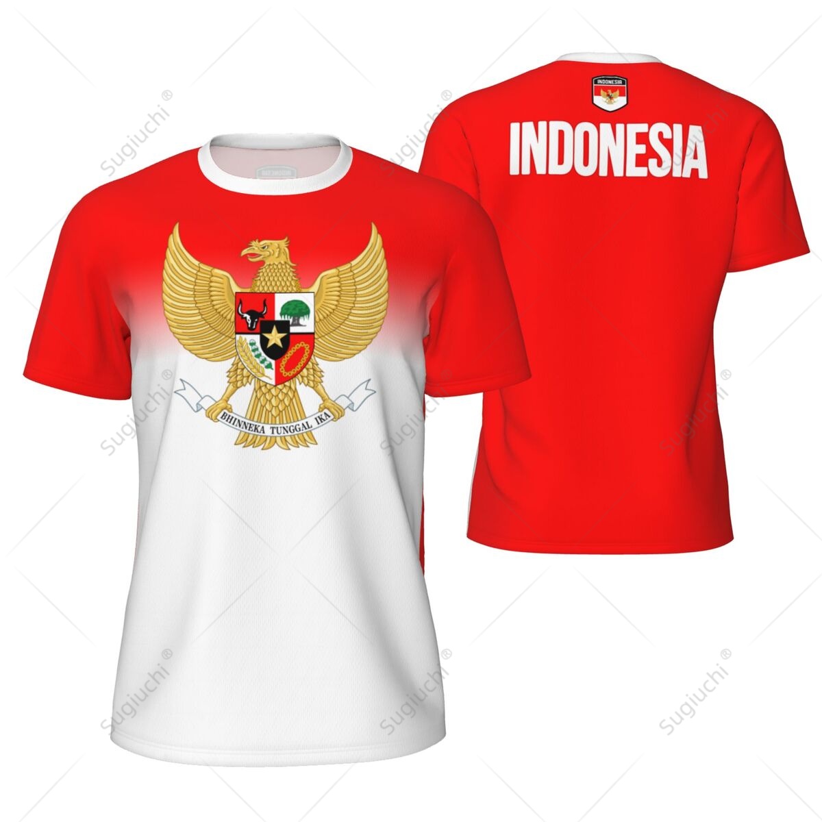 3D Printing Indonesia - Sports Mesh T-shirt Indonesia Flag For