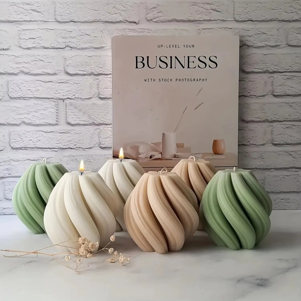 3D Printing Concrete - 3D Rotating Pillar Candle Silicone Mold