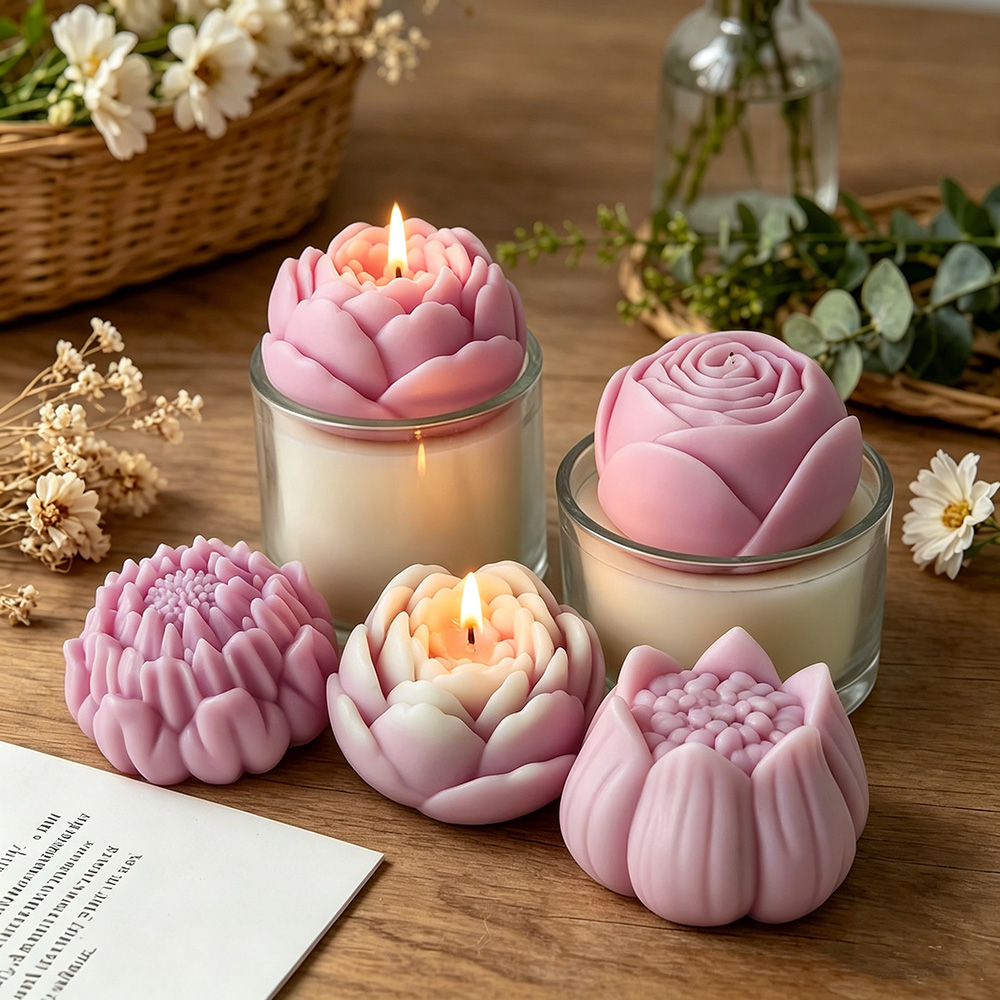 3D Printing Concrete - 3D Flower Silicone Mold Peony Rose
