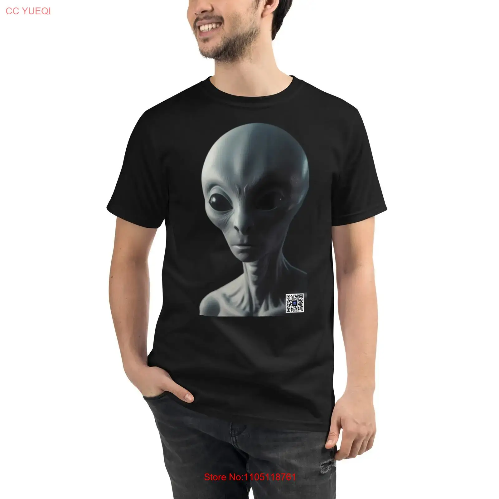 3D Printing Qr Code - Organic Alien T Shirt smartphone camera