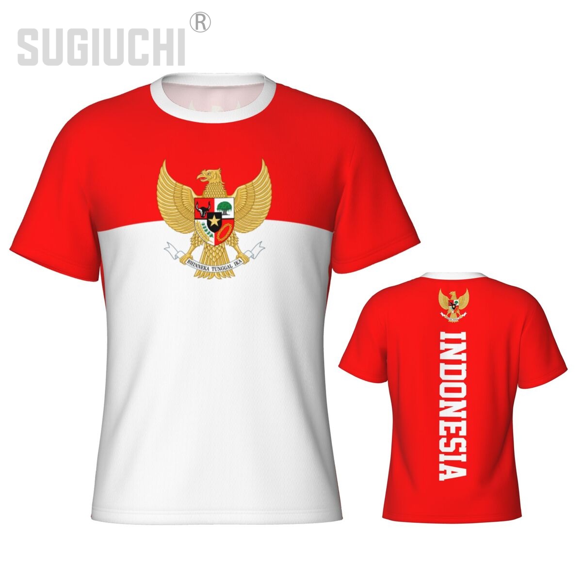3D Printing Indonesia - Tight Sports T-shirt Indonesia Flag Indonesian