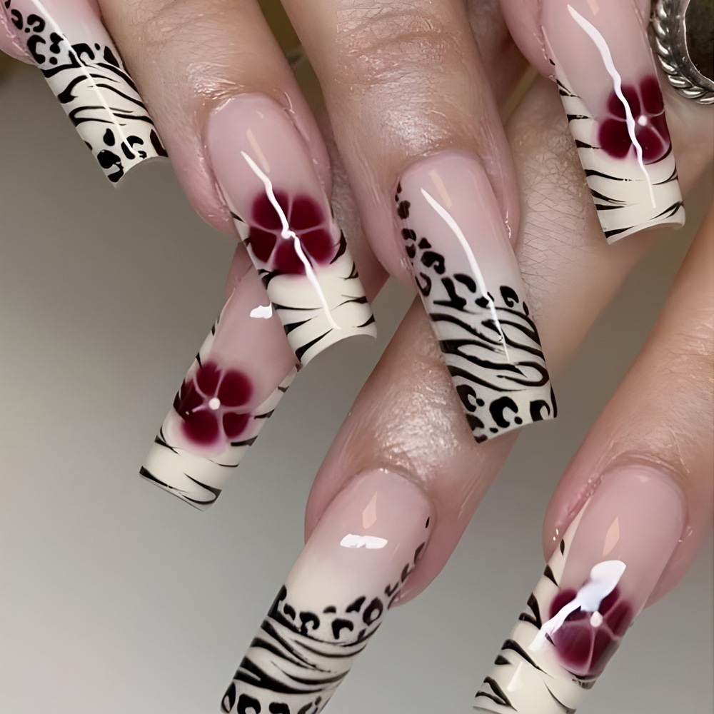 3D Printing Nails - 24pcs Y2K Sweet Cool Square Press