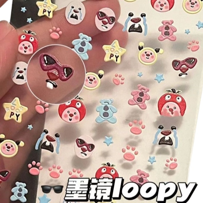 Loopy 3D embossed sticker, tra - 3D Printing Nails 评论和价格