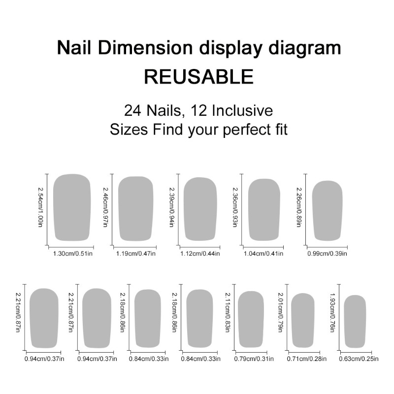 24pcs Summer Long Presss on Na - 3D Printing Nails 评论和价格
