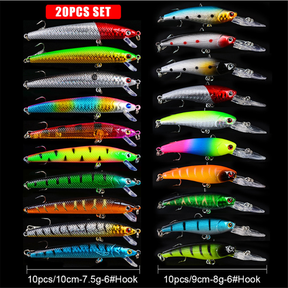 20pcs/lot Minnow Fishing Lures - 3D Printing Lure 评论和价格