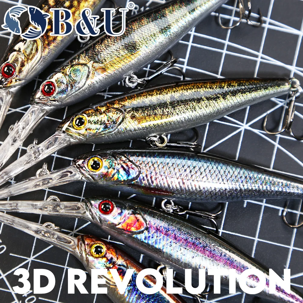 B&U  68mm 3D Printing Shad Sus - 3D Printing Lure 评论和价格