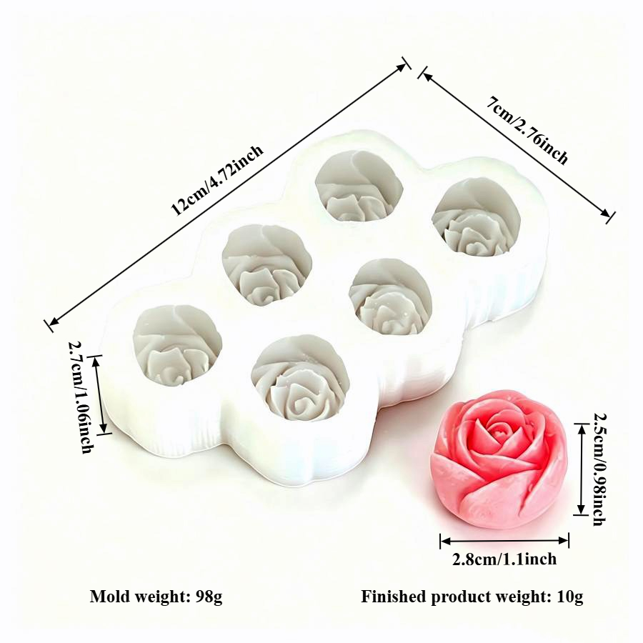 6pcs Set of Rose Flower Silico - 3D Printing Concrete 评论和价格