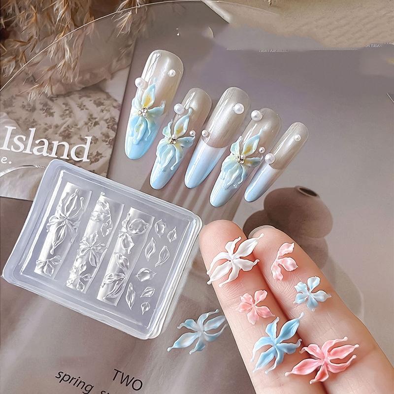 New Flower Nail Art Mold 3D Si - 3D Printing Nails 评论和价格