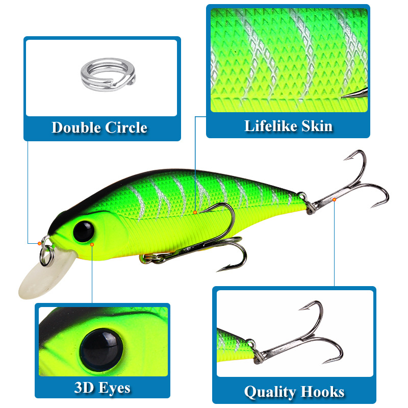 1pcs High Quality Minnow Fishi - 3D Printing Lure 评论和价格