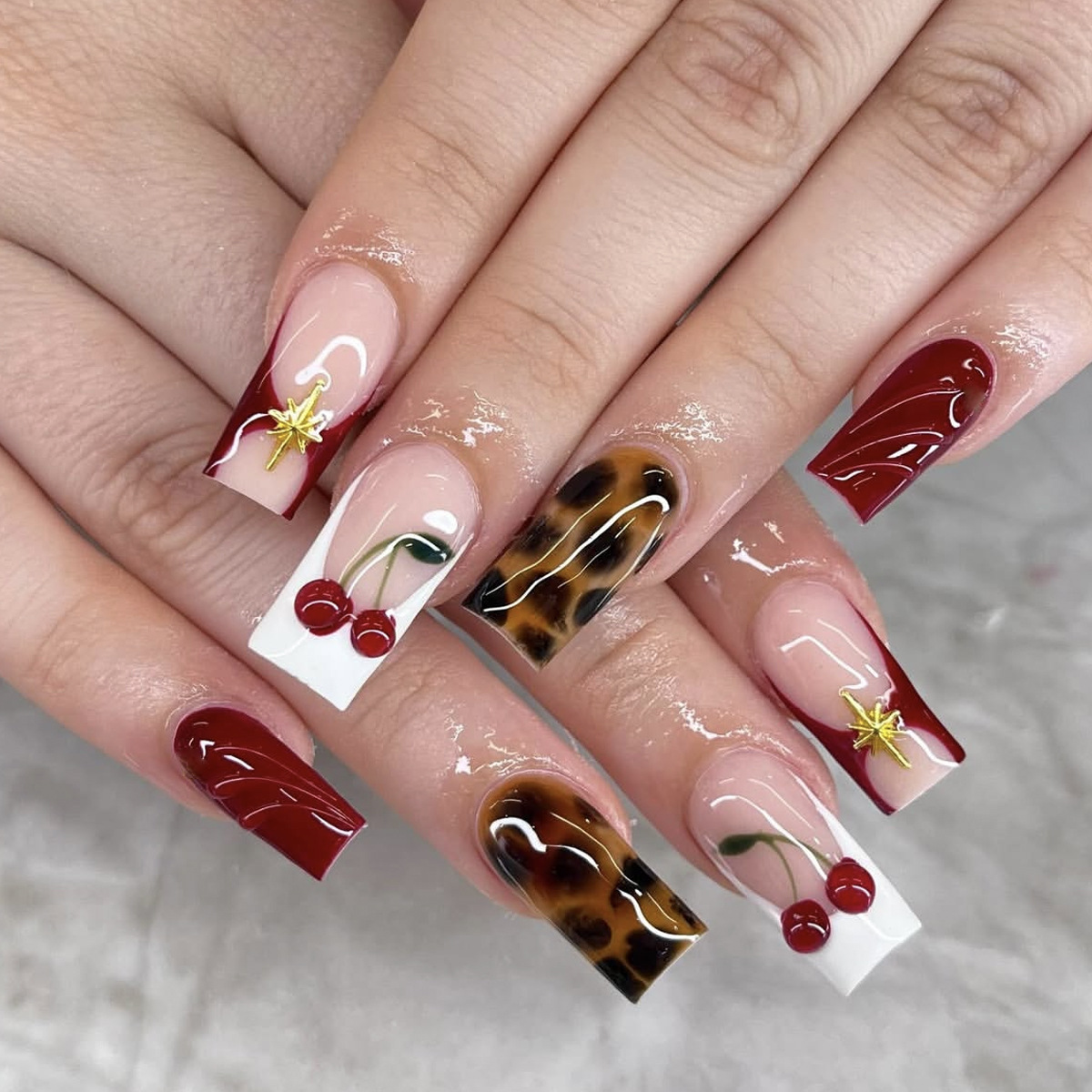24pcs Y2K Sweet Cool Square Pr - 3D Printing Nails 评论和价格