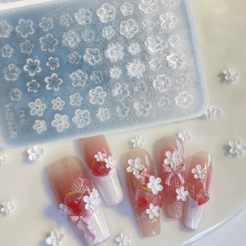 Pcs Silicone Nail Art Mold Flo - 3D Printing Nails 评论和价格