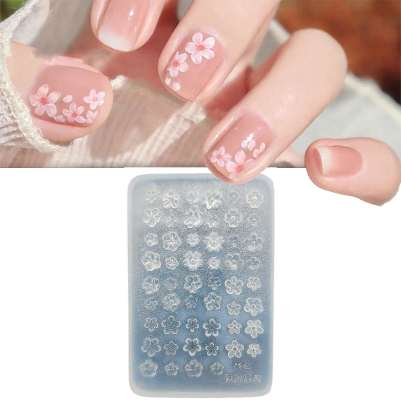 Pcs Silicone Nail Art Mold Flo - 3D Printing Nails 评论和价格